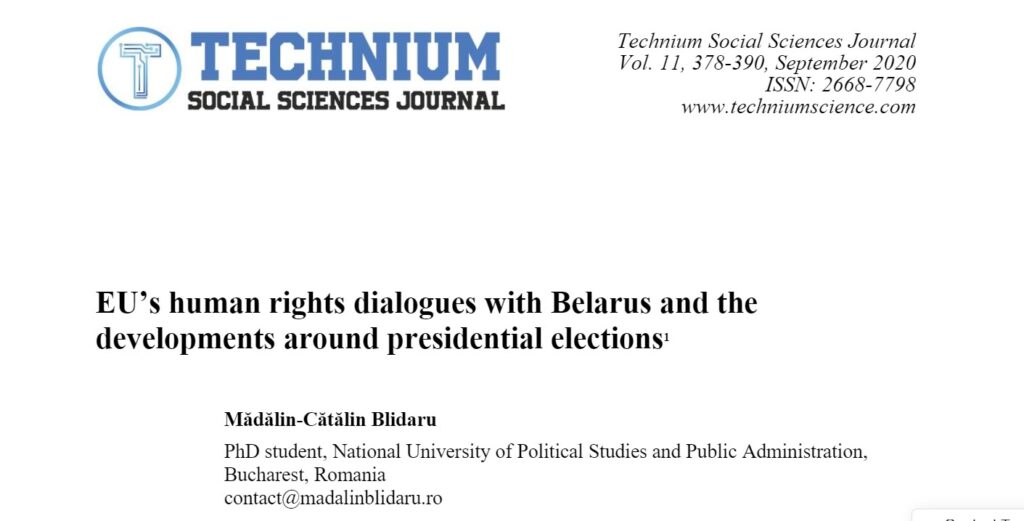 EU’s human rights dialogues with Belarus and the developments around presidential elections